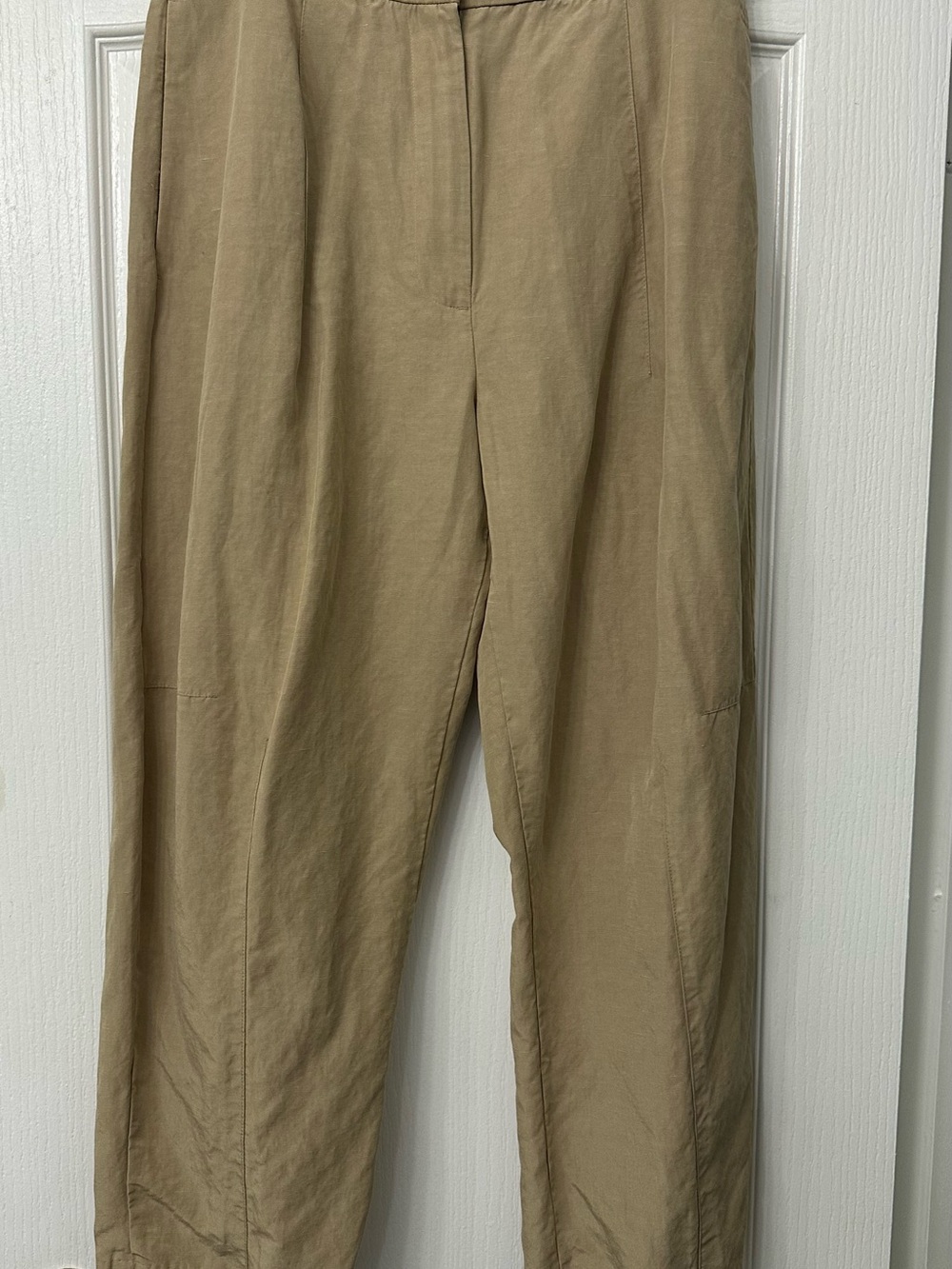 Banana Republic Women's Khaki Straight-Leg Linen Trousers